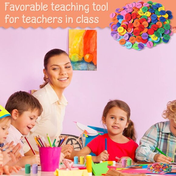 Place Value Disks 10 Values Counting Chips Math Manipulatives 1000 Pieces - Picture 5 of 9